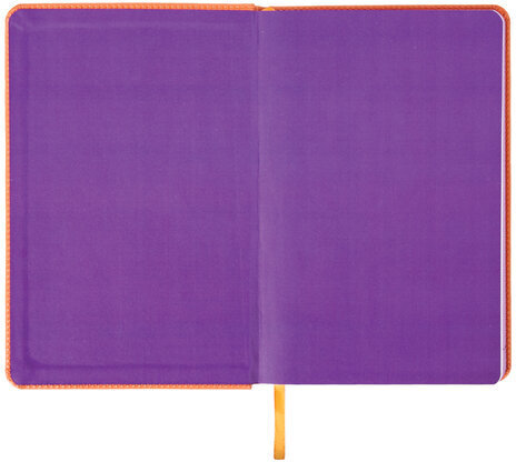 Ежедневник недатированный А5 138х213 мм BRAUBERG "Rainbow" под кожу, 136 л., оранжевый, 111668