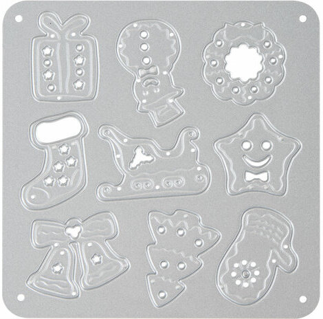 Ножи "Новый год" для Машинки для вырубки и тиснения ОС-5, 10 штук, 100х100 мм, ОСТРОВ СОКРОВИЩ, 663827, 861-011