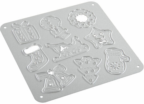 Ножи "Новый год" для Машинки для вырубки и тиснения ОС-5, 10 штук, 100х100 мм, ОСТРОВ СОКРОВИЩ, 663827, 861-011