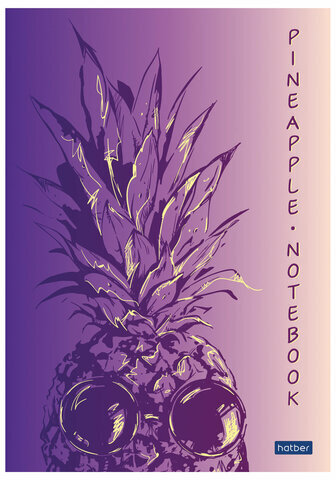 Блокнот А5 (145х210 мм), 50 л., склейка, обложка картон, в точечку, HATBER "Premium", "Pineapple", 50Б5лA9к