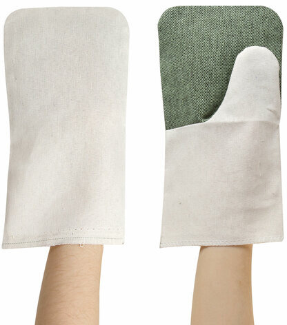 Рукавицы хлопчатобумажные, КОМПЛЕКТ 5 ПАР, плотность 380 г/м2, брезентовый огнеупорный наладонник, LAIMA, 600803