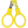 Ножницы BRAUBERG "Kid Series", 130 мм жёлто-белые с цветной печатью "Смайлики", закругленные, 232274