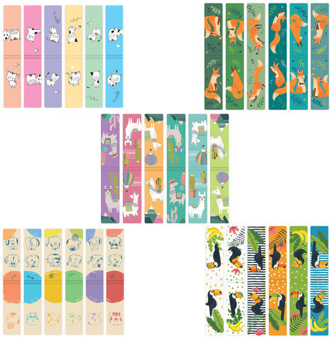 Закладки для книг МАГНИТНЫЕ, "ANIMALS", набор 30 шт., 60x20 мм, BRAUBERG, 113176