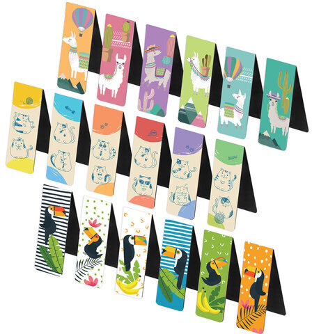 Закладки для книг МАГНИТНЫЕ, "ANIMALS", набор 30 шт., 60x20 мм, BRAUBERG, 113176