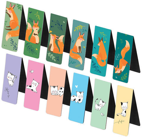 Закладки для книг МАГНИТНЫЕ, "ANIMALS", набор 30 шт., 60x20 мм, BRAUBERG, 113176