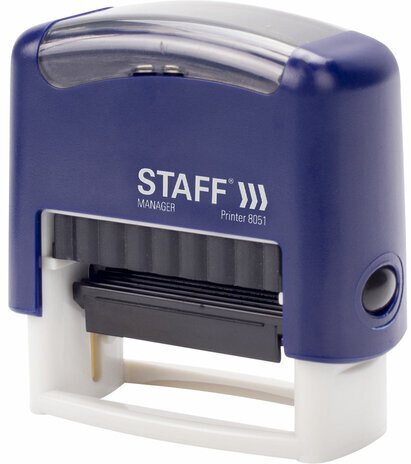 Штамп самонаборный 3-строчный STAFF, оттиск 38х14 мм, "Printer 8051", КАССА В КОМПЛЕКТЕ, 237423