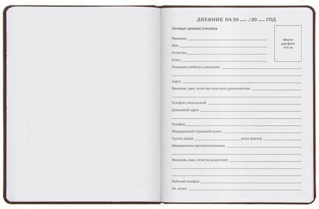 Дневник 1-11 класс 48 л., кожзам (твердая), термотиснение, BRAUBERG "VIENNA", коричневый, 105962