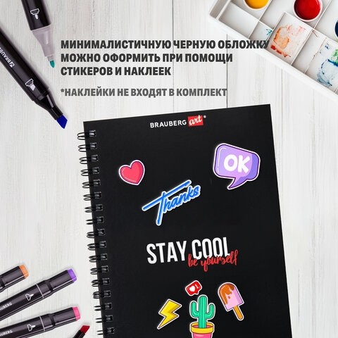 Скетчбук для графики и маркеров, "БРИСТОЛЬ" 200 г/м2, 148х210 мм, 30 л., ГРЕБЕНЬ, BRAUBERG ART, 115108