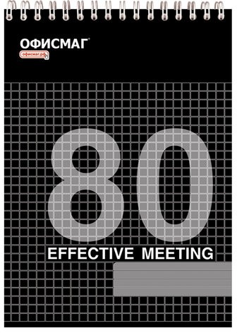 Блокнот А5 146х205 мм, 80 л., гребень, мелованная картонная обложка, клетка, ОФИСМАГ, 3 вида, 123021