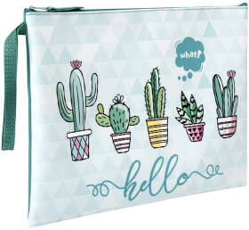 Папка для тетрадей BRAUBERG А4, 1 отделение, полиэстер, на молнии, с ручкой, &quot;Cactus&quot;, 270325