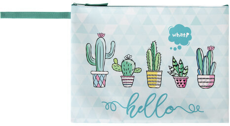 Папка для тетрадей BRAUBERG А4, 1 отделение, полиэстер, на молнии, с ручкой, "Cactus", 270325