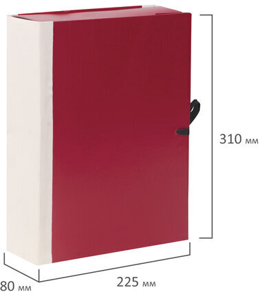 Папка для бумаг архивная А4 (225х310 мм), 80 мм, 4 завязки, бумвинил, корешок - коленкор, 123200