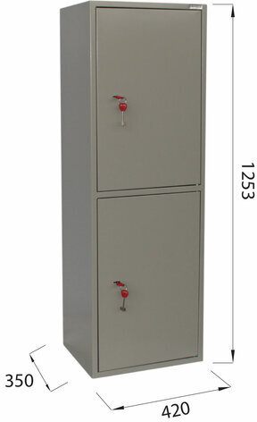 Шкаф металлический для документов BRABIX "KBS-023Т", 1253х420х350 мм, 27,5 кг, 2 отделения, сварной, 291155
