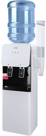 Кулер для воды ECOTRONIC J1-LCE XS, напольный, НАГРЕВ/ОХЛАЖДЕНИЕ ЭЛЕКТР, шкаф, 2 крана, белый, 11660