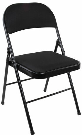 Стул складной BRABIX &quot;Golf Plus CF-003 КОМФОРТ&quot;, чёрный каркас, чёрная ткань, 532889