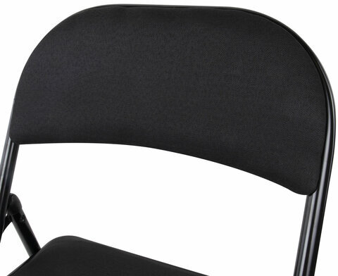 Стул складной BRABIX "Golf Plus CF-003 КОМФОРТ", чёрный каркас, чёрная ткань, 532889