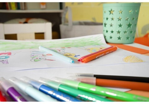 Фломастеры BIC "Kid Couleur", 12 цветов, суперсмываемые, вентилируемый колпачок, европодвес, 9202932