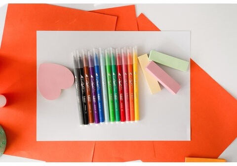 Фломастеры BIC "Kid Couleur", 12 цветов, суперсмываемые, вентилируемый колпачок, европодвес, 9202932