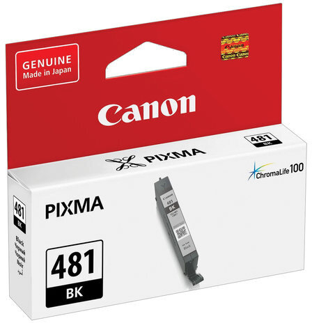 Картридж струйный CANON (CLI-481BK) для PIXMA TS704 / TS6140, черный, ресурс 1478 страниц, оригинальный, 2101C001