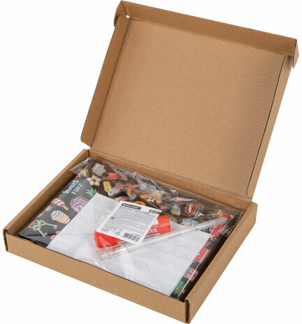 Фотоальбом 16х18 см, 20 черных листов, обложка КРАФТ, уголки/стикеры/ручка/клей, BRG Black&Kraft, 880652