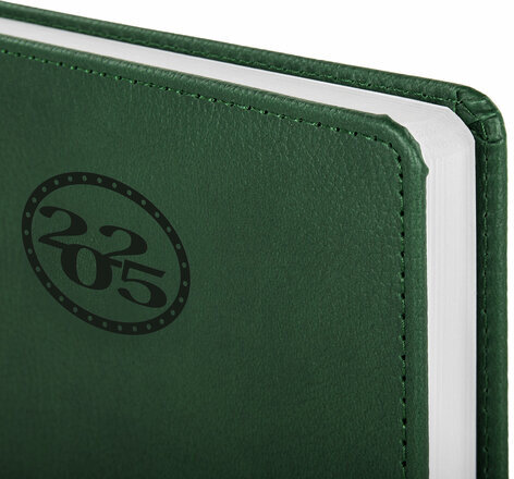 Ежедневник датированный 2025, А5, 138x213 мм, BRAUBERG "Favorite", под кожу, зеленый, 115763