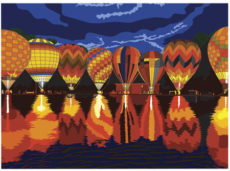 Картина по номерам А3, ОСТРОВ СОКРОВИЩ "НОЧНОЙ ПОЛЕТ", С АКРИЛОВЫМИ КРАСКАМИ, картон, кисть, 661634