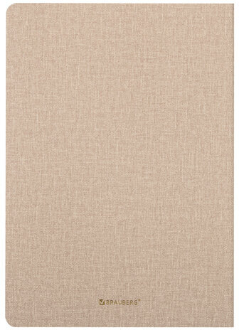 Тетрадь 60 л. в клетку обложка кожзам под рогожку, сшивка, B5 (179х250мм), БЕЖЕВЫЙ, BRAUBERG HARMONY, 403841