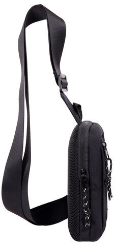 Сумка на плечо HEIKKI BLASTER (ХЕЙКИ) с карманом, черная, 20х14х5 см, 272634