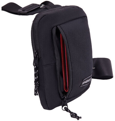 Сумка на плечо HEIKKI BLASTER (ХЕЙКИ) с карманом, черная, 20х14х5 см, 272634