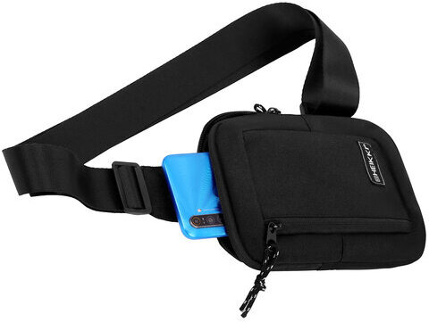 Сумка на плечо HEIKKI BLASTER (ХЕЙКИ) с карманом, черная, 20х14х5 см, 272634