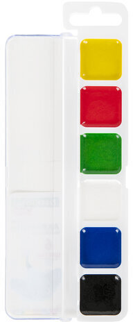 Краски акварельные BRAUBERG KIDS, медовые, 6 цветов, квадратные кюветы, пластиковый пенал, 192281