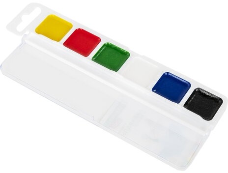 Краски акварельные BRAUBERG KIDS, медовые, 6 цветов, квадратные кюветы, пластиковый пенал, 192281