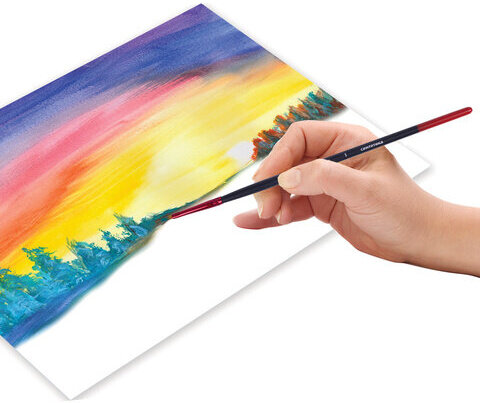 Кисть синтетика, плоская № 1, BRAUBERG PREMIUM, 201010