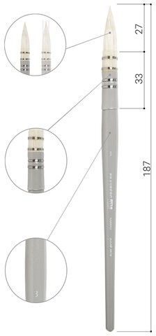 Кисть художественная профессиональная, коза, круглая, №8, BRAUBERG ART CLASSIC, 200956