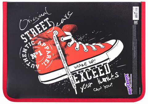 Папка для труда на молнии ЮНЛАНДИЯ А4, 1 отделение, откидная планка, органайзер, "Original", 270985