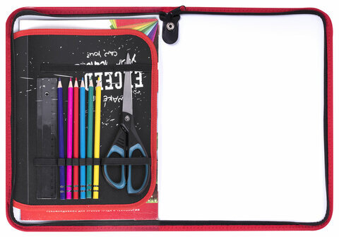 Папка для труда на молнии ЮНЛАНДИЯ А4, 1 отделение, откидная планка, органайзер, "Original", 270985