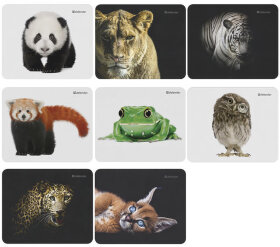 Коврик для мыши DEFENDER Wild Animals, резина+джерси, 220x180x2 мм, 8 видов, 50803