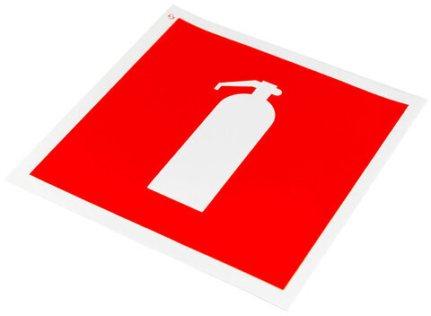 Знак пожарной безопасности "Огнетушитель", КОМПЛЕКТ 10 штук, 100х100 мм, пленка, F04