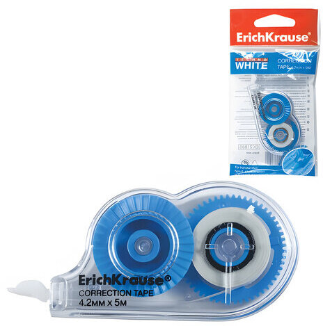 Корректирующая лента ERICH KRAUSE "Techno White Mini", 4,2 мм х 5 м, упаковка с европодвесом, 21885