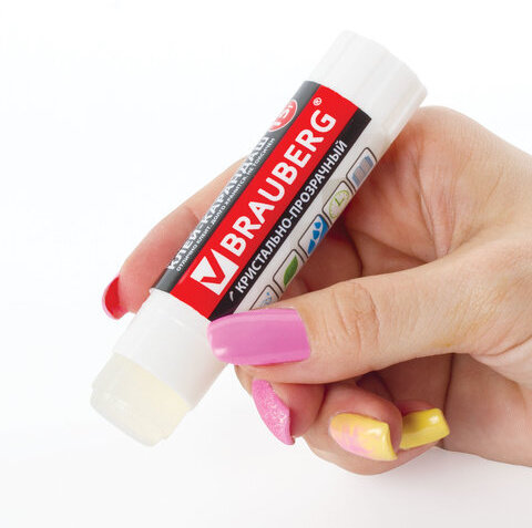 Клей-карандаш BRAUBERG "Crystal", прозрачный, 15 г, 224337