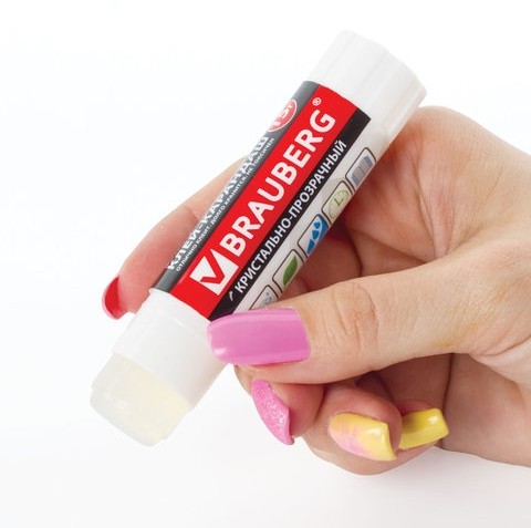 Клей-карандаш BRAUBERG "Crystal", прозрачный, 15 г, 224337