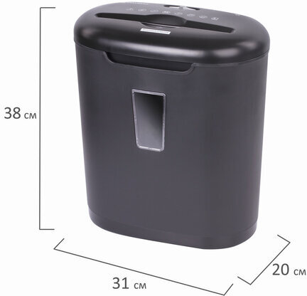 Уничтожитель (шредер) BRAUBERG S6, 3 уровень секретности, фрагменты 5х34 мм, 6 листов, 16 л, 530963