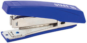 Степлер №10 STAFF &quot;Basic&quot;, до 10 листов, с антистеплером, синий, 227405
