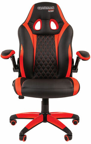 Кресло компьютерное СН GAME 15, экокожа, черное/красное, 7022777