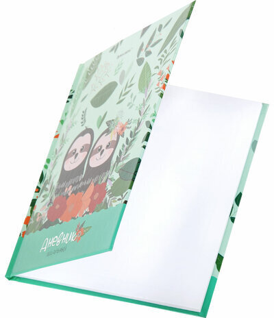 Дневник 1-4 класс 48 л., твердый, BRAUBERG, глянцевая ламинация, с подсказом, "Ленивцы", 106361