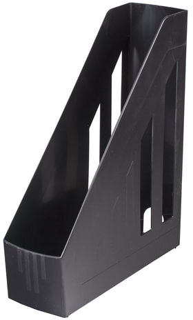 Лоток вертикальный для бумаг BRAUBERG &quot;Contract&quot; (260х85х300 мм), отверстия на торцах, черный, 230886