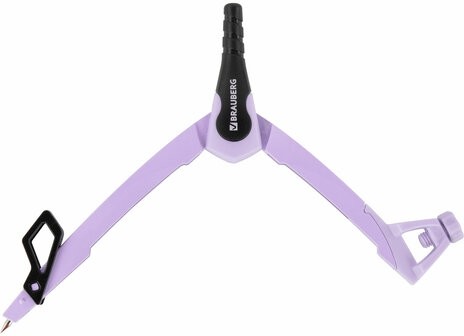 Готовальня BRAUBERG ULTRA, 4 предмета: циркуль 135 мм, запасной грифель, насадка, лавандовый цвет, 210823