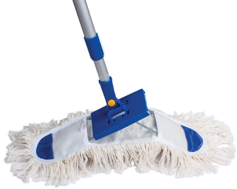 Швабра-рамка 40 см, алюминиевый телескопический черенок 130 см (резьба 1,6 см), МОП хлопок, LAIMA, 601464