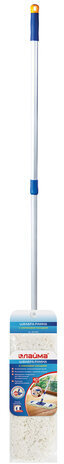 Швабра-рамка 40 см, алюминиевый телескопический черенок 130 см (резьба 1,6 см), МОП хлопок, LAIMA, 601464