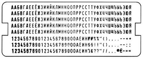 Касса русских букв и цифр, для самонаборных печатей и штампов TRODAT, 328 символов, шрифт 3 мм, 64311